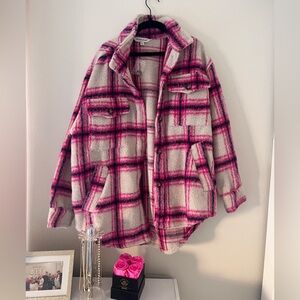 Pink Plaid Shacket